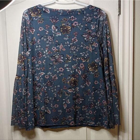Verve ami bell sleeves mech floral long sleeve shirt top Small @X - Picture 7 of 9